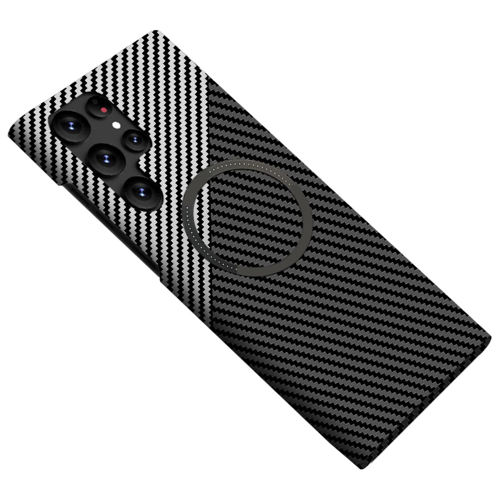 Carbon Fiber Magnetic Cover Slim ScratchâResistant Shell Case For Samsung Galaxy S25 Ultra Grey 9092120812442