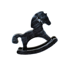 Kleines hölzernes Schaukelpferd-Ornament, hölzernes-Schwarz