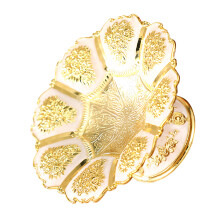 Luxury Retro Metal Snacks Tray Fruit Plate For Home-gold