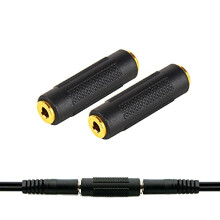 3.5mm Audio Adapter Female to Female GoldPlated Coupler for Headphones and Speakers (2 Pack)