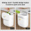 Kitchen Wall Mounted Trash Can Non Perforated Dual-Purpose Wall Mounted Flip Cover Trash Can Bathroom Garbage Bin 3