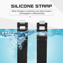 20Mm Silikonarmband Uhrenarmband für Chronoscaph Autoscaph 21 Band, Schwarz