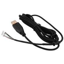 2X USB Cable Mice for Deathadder 2013 Approx. 2.1M 5 Wires 5 Pins Black Gold Plated Replacement Gaming Mouse