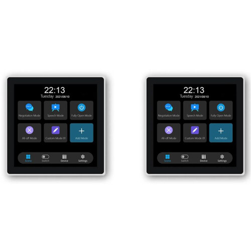 2X Tuya T3E Panel-Schalter Touchscreen-Panel EU  Control Panel-Schalter Zigbee  Home Wand-Lichtschalter, Weiß