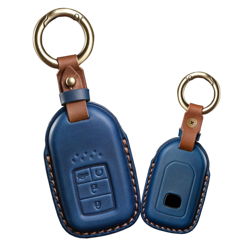 Key Fob Cover Leather Car Key Case ScratchâResistant 4ÂButton Smart Remote Holder For Honda Accord Civic Crv Hrv Blue 9771547644033