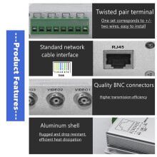 3X ÉMetteur-Récepteur Vidéo Passif 8 Canaux UTP 720P/1080P HD, BNC Vers Cat5/5E/6 RJ45 (T568B) émetteur Vidéo Convertisseur de Câble UTP