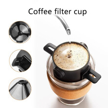 Draagbaar Koffiefilter, Herbruikbare Trechter, Thee-Infuser, Roestvrijstalen Druppelkoffie, Thee-Infuser voor Thuis, Kantoor, Buitenreizen
