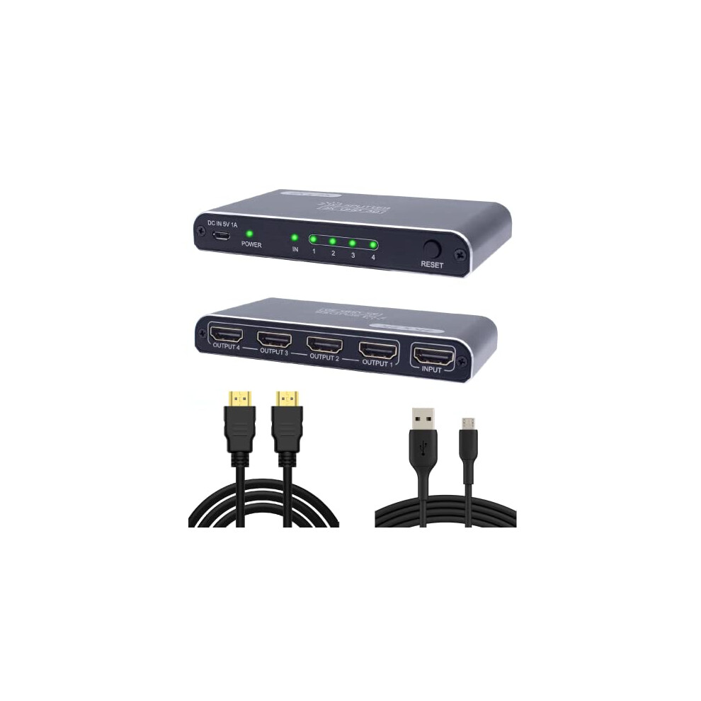4K Hdmi Splitter 1 In 4 Out, Usb Powered With 3D Support, Stable Signal For Ps5, Xbox And Tv 9771547596752