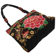3X Chinese Style Women Handbag Embroidery Ethnic Summer Handmade Flowers Ladies Tote Shoulder Bags -Body(Red Peony)