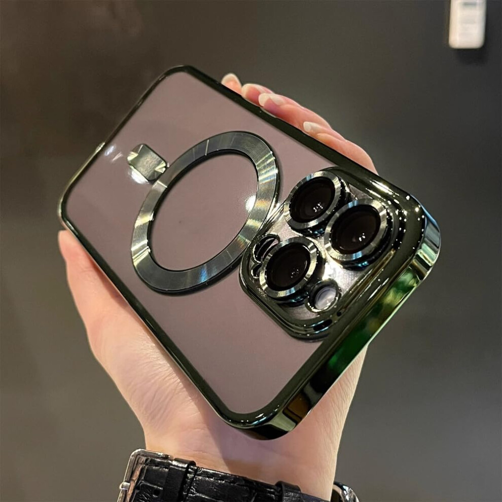 Alpine Magnetic Wireless Charging Slim Protective Clear Silicone Case For Iphone 13 Pro Green 9771547075189