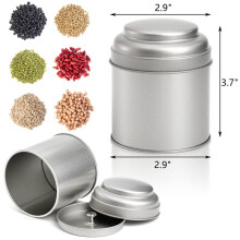 Paquete de 9 Latas de Té con Doble Tapa Hermética, Caja Redonda de 8 Oz, Pequeños Recipientes de Cocina para Café