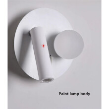 Adjustable White Wall Lamp with 350 Rotation, Backlight, - Ideal for Hotel Bedroom, Bedside, Study & Reading