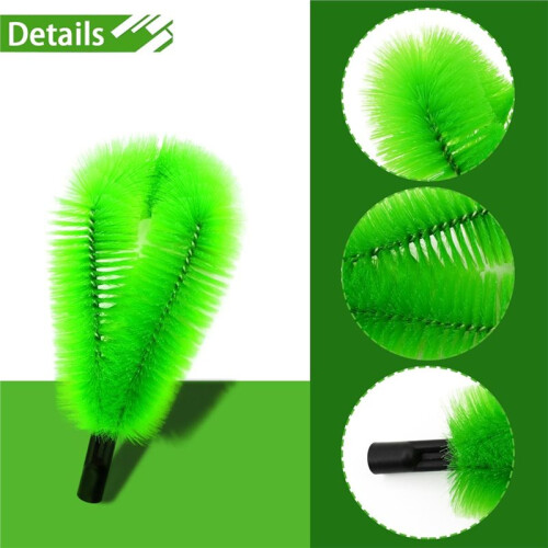 2 Pcs Gutter Cleaning Brush Roofing Tool Rain Gutter Guard Cleaner Tool with 2 Brush Heads Adaptation Thread Interface 1