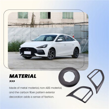 3PCS Car Metal Carbon Fiber Steering Wheel Cover Trim Decoration Frame for ZS EV HS MG6 MG5 EZS 2018-2021 Accessories