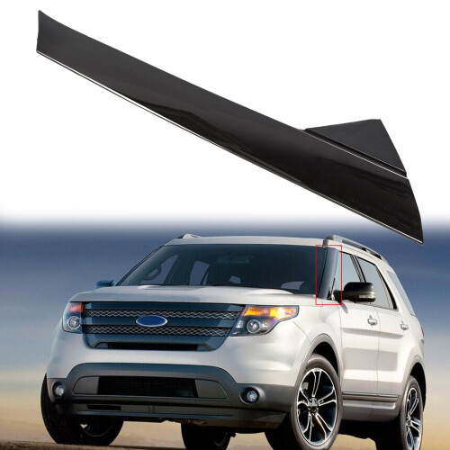 Driver Side Windshield Pillar Trim Glossy Black Replacement, Left Front Exterior Molding for Base Platinum 2