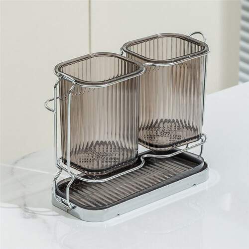 Toothbrush Holders Desktop Organizer Decorative Multipurpose Drain Chopstick Holder Kitchen Spoon Storage Box 2