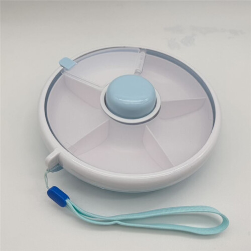 Circular Rotating Lunch Box Snack Container Moisture Proof Sealed Fruit Tray Spinner Candy Box Portable Box