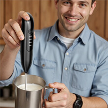 Mousseur à Lait Électrique Portable : Mélangeur à Boissons Rechargeable à 3 Vitesses avec Affichage LED pour Café, Lattes et Cappuccino