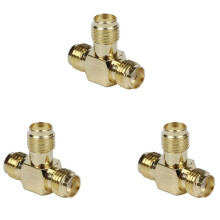 3X SMA Hembra A Dos SMA Hembra Triple T RF Conector Adaptador RF 3 Vias Divisor