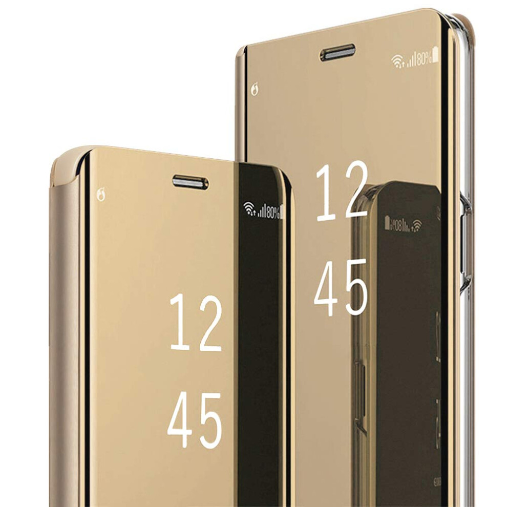 Case For Samsung Galaxy S25 Shockproof Flip Leather Cover With Clear Sview Window And Kickstand Gold 9092120814804