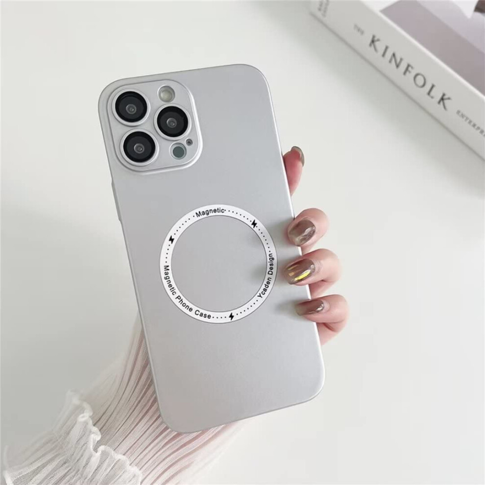 Slim Shockproof Plated Bumper Case With Raised Camera Guard For Iphone 12 Pro Max Magsafe Silver 9092120814873