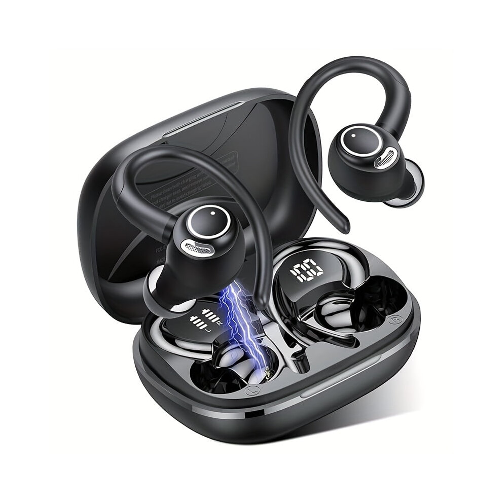 Wireless 5.3 Earphones With Hifi Stereo, Enc Mic, 40H Playtime, Dual Led Display, Sports Fit Â Black 9365509623053