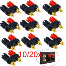 10/20 stk. høyttalerforsterkerterminalbindingsstolpe dual2ways bananpluggkontakt