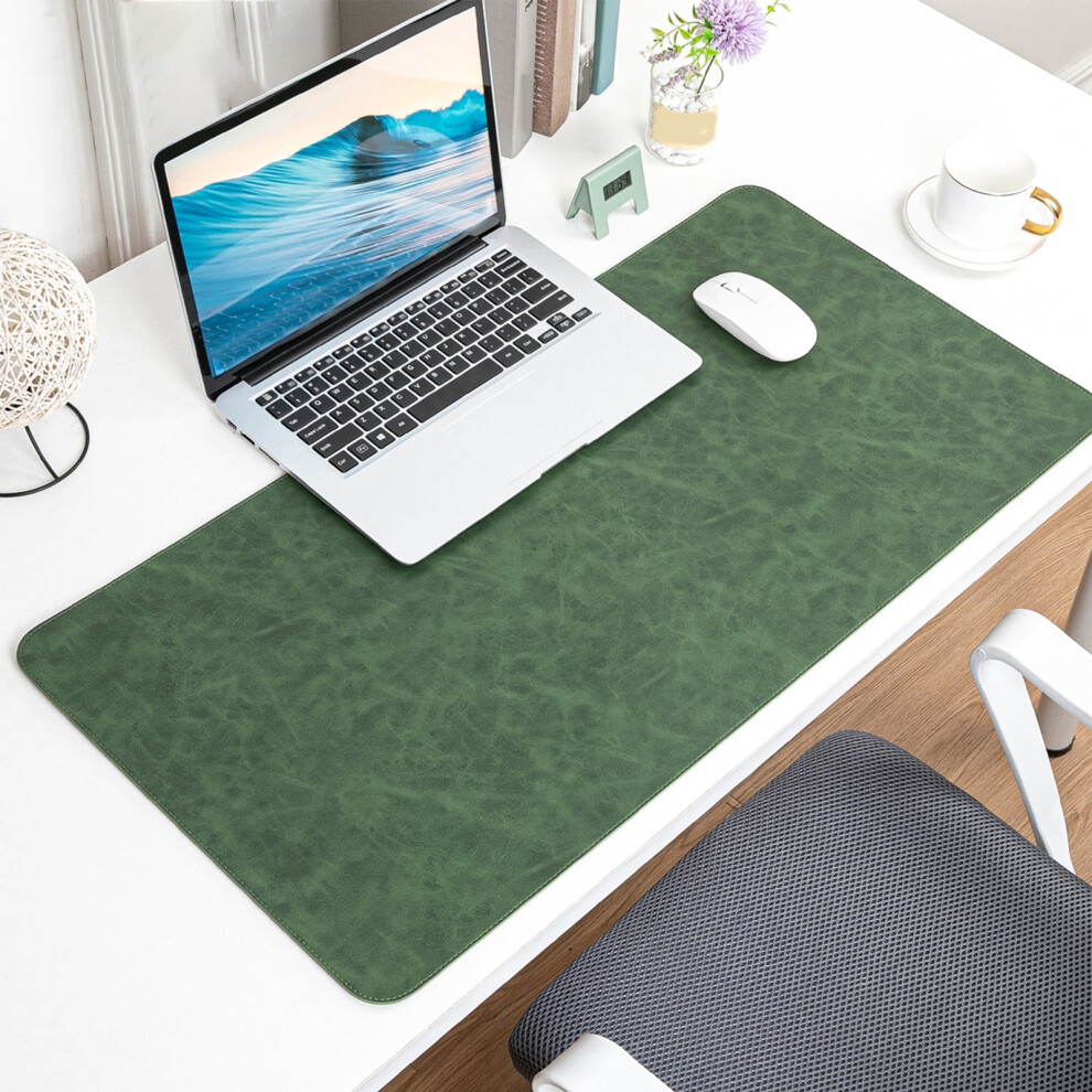 Large Gaming Mouse Pad 40X80cm Non-Slip Pu Leather Desk Mat For Computer, Office & School - Durable, Easy To Clean, Spacious Work Surface Green 9365509626252