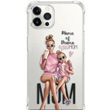 Super Mom and Daughter Clear Protective Phone Case for iPhone 14 Pro Max, Slim Scratch Resistant Cover
