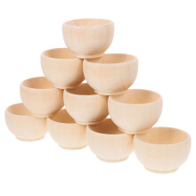 20 Pcs Wooden Bowl Painting Unfinished Blank Bowl Multi-functional Wooden Blank Bowl Child