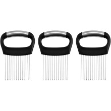 3-Pack Large Stainless Steel Onion Holder for Slicing, Compatible with Tomatoes, Potatoes, Avocados & More