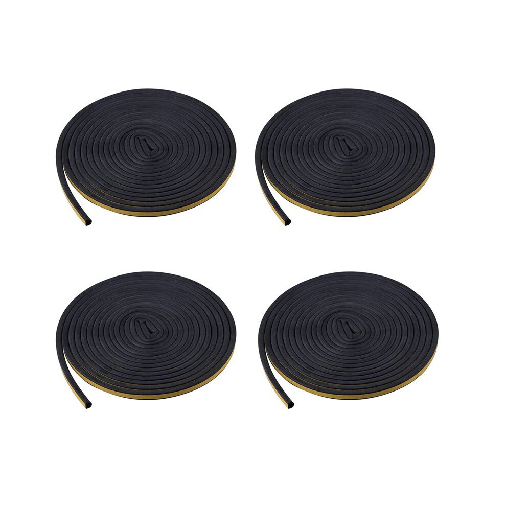 4X Self Adhesive Sealing Strip Door Insulation Strip 5M Black D Shaped Car Door Seal Glue Strip For Door And Window 4713984170916
