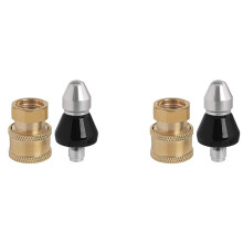 2X Sewer Cleaning Tool High-Pressure Nozzle, 1/4inch 1 Front 6 Rear Sewer Jetter Nozzle and Pressure Washer Adapter