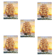 5X 5D Diamond Embroidery Boat Landscape Handmade Diamond Painting Landscape Needlework Stitch Home Decoration