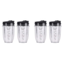 4 Pcs 18Oz Replacement Blender Cups with Lid for Auto IQ BL480 BL642 BL450 BL682 BL480, BL490, BL640 BL680