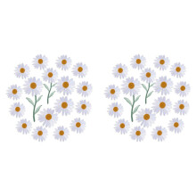 34Pcs Daisy Flower Embroidered Patch Iron/Sew Applique for Dress Backpack Jacket (White)