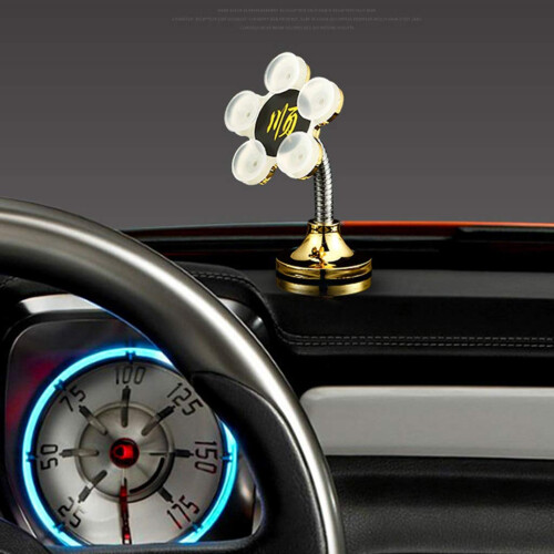 360 Rotating Car Phone Holder with Secure Suction Mount for Dashboard, Universal Silver Stand 2
