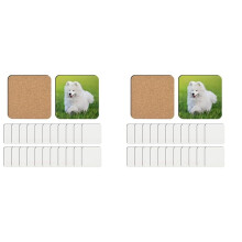 48 PCS Sublimation Coasters Blank  Cork Backed Heat Transfer Coasters for DIY Painting Art Crafts, 3.9 X 3.9 Inches