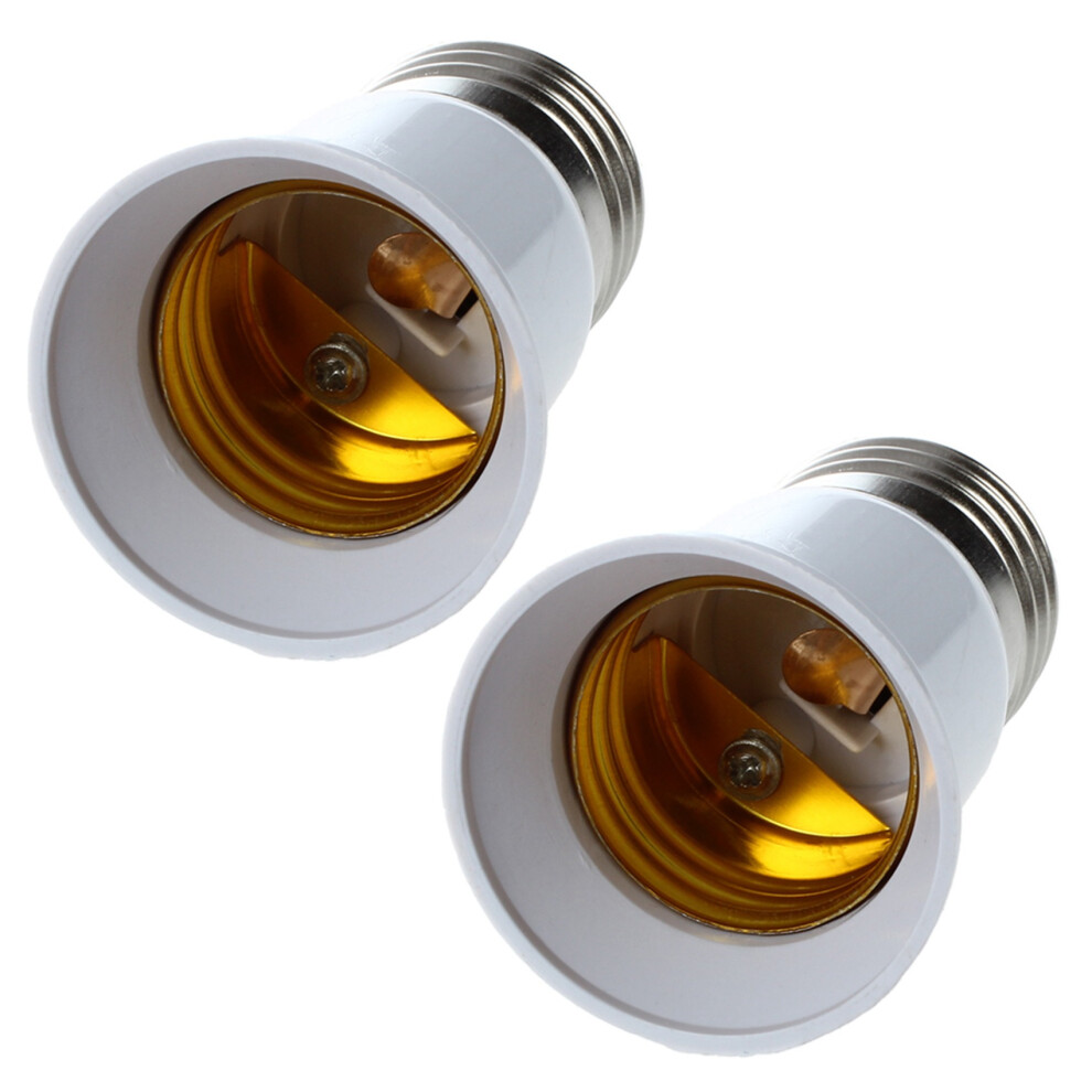 3X E27 To E27 Bulb Holder Tone Adapter Extender Silver/White 6033957349971