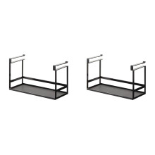 2X Under-Shelf Spice Organizer Cabinet Hanger Shelf Seasoning Bottle Holder Closet Storage Basket Kitchen Accessories