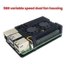 Aluminum Alloy Case Cover Cooling Protective Box with PWM Fan for Raspberry Pi 5 Variable Speed