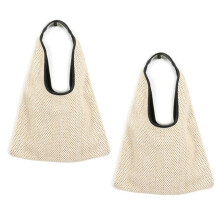 2X Women Shoulder Bags Wicker Woven Straw Bag Designer Handbags Large Capacity Tote Female Summer Beach Purse Beige