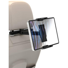Car Tablet Holder Headrest Mount with 180 Rotating Arm, Flexible Viewing Angle, Universal Fit for iPad and Smartphones