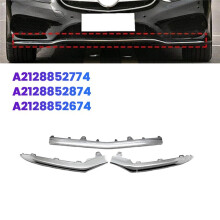 3Pcs Front Lower Bumper Chrome Trim Moulding Lip Strip for  E Class W212 14-16 A2128852774 A2128852874 A2128852674