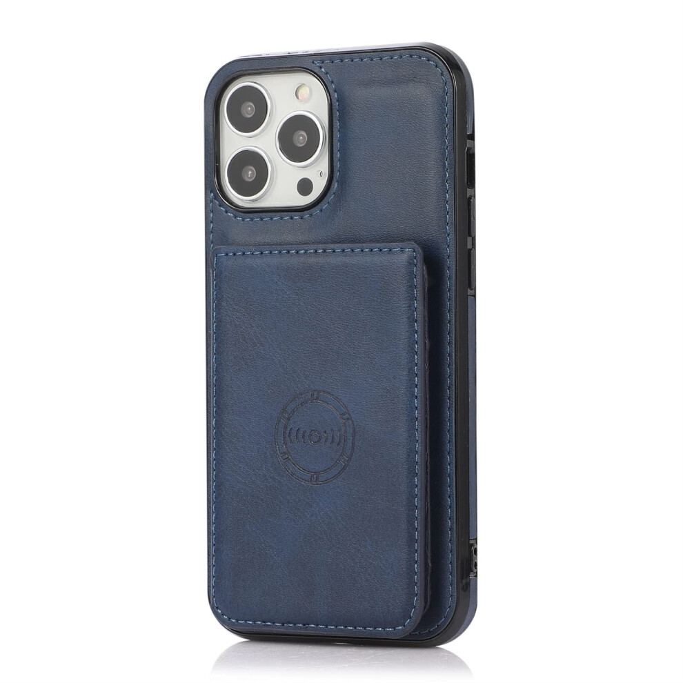 Leather Wallet Case With Magnetic Closure, Shockproof Protection And Card Slots For Iphone 11 Pro Blue 9092120815849