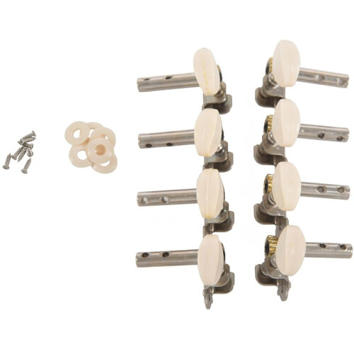 5X Machines Tuners Pegs Tuning Key with White Pearl Knobs 4L+4R for Mandolin 2