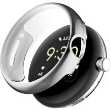 Case for Pixel Watch 4 41mm Silver TPU Shockproof Cover with Full Edge Protection and Precise Cutouts