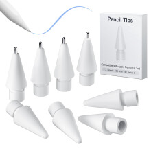8Pack Metal Fine Point Replacement Nibs for Apple Pencil 1st and 2nd Gen with Precise Control