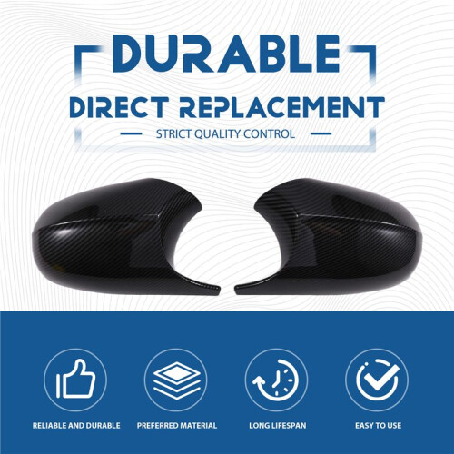 Car Carbon Fiber Pattern Rearview Mirror Cover Side Mirror Case Trim for  1 3 Series E87 E88 E90 E91 1