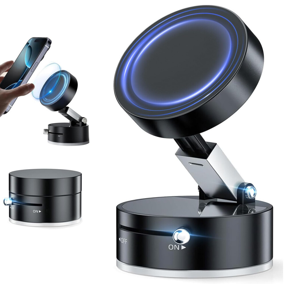 Car Phone Mount Compatible With Magsafe With 89 Lbs Vacuum Suction And 360 Adjustable Magnetic Holder For Dashboard And Windshield 9092120816112